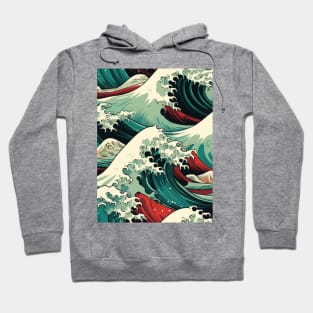 Ephemeral Crests: Hokusai Waves Reimagined Hoodie